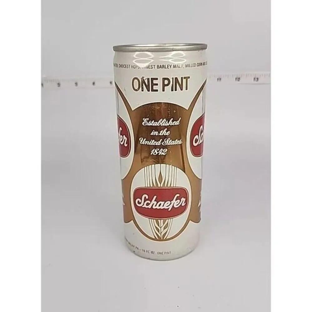Schaefer Americas Oldest Lager Beer One Pint  Premium Pull Tab Beer Can‎